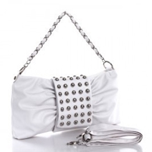 笑薇2012新款韩版时尚手提包包铆钉朋克复古点缀褶皱小包1001