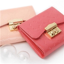 fromb正品韩版奢华时尚女钱包2折包盖镀金镶扣