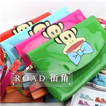 清仓外贸新款时尚大嘴糖果猴漆皮蝴蝶结单肩斜挎包