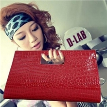 2013新品鳄鱼纹中长款可爱钱包手拿手包手抓包女包包