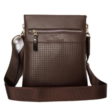 2012新款男包批发格纹韩版咖啡色单肩包商务休闲包竖款1899#