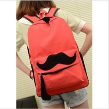 糖果色双肩背包男女中学生书包帆布包潮包小胡子包一手货源