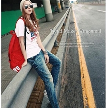 MUGUWU字母帆布包后背包双肩包时尚新款出游必备旅行包