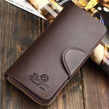 2013新品韩版简约男士长款拉链钱包多卡位手抓包包包邮