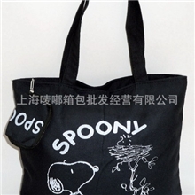 包邮一件起批发SNOOPY两面印花韩版新款帆布女包各类PU包