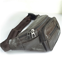 真皮腰包批发头层牛皮时尚男士包户外休闲单肩包可放矿泉水