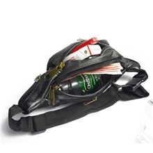 真皮腰包批发牛皮时尚男士包户外胸包包可放矿泉水Y030