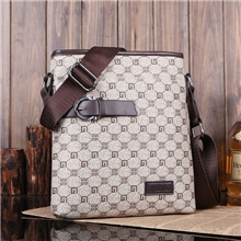 【巴歌】复古男包男款牛皮单肩包秋新款棕G图案PU男士斜挎包