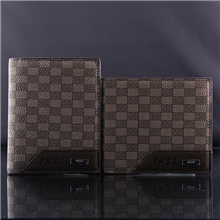 淘宝热销男士真皮钱包个性休闲格纹钱夹短款简约学生钱包潮包