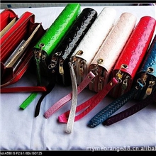 高级漆皮大容量女士长款多卡位钱包双拉手提包8色入3523