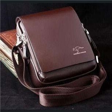 正品袋鼠真皮男包批发男士牛皮商务休闲单肩斜挎包一件代发