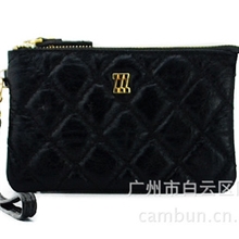 真皮多功能钥匙包汽车礼品批发刺绣格纹手腕功能包