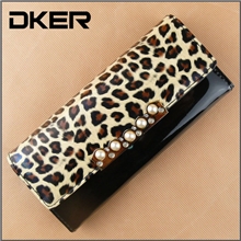 淘宝爆新款PU广州厂家混批发潮包豹纹韩版女式女士长款钱包D101