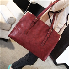 韩版秋冬季手提包潮流时尚新款格纹单肩大包包女包165