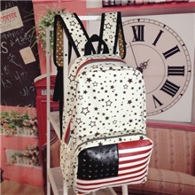 混批新款帆布国旗欧美铆钉学院风格街头休闲双肩包包货源批发布