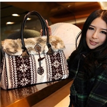 新款毛绒女包绣花女包手提单肩女包时尚女包白沟女包批发