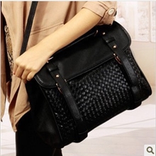 新款百搭编织双皮带扣包手提斜挎韩版女包包批发箱子DL125