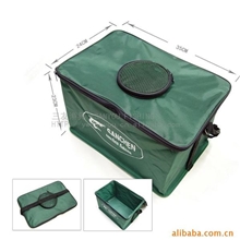 25195渔具【帆布折叠水箱】(中)便携式收缩钓鱼水桶