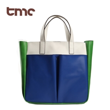 Tmc外贸出口撞色拼色拼接大容量通勤单肩手提包女包YL082-2