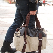 5532批应韩版大容量帆布配pu潮男单肩手提斜跨包男包男士包供应