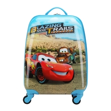 一件代发厂家直销儿童万向轮拉杆箱卡通abs行李箱蓝色麦昆