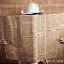 牛皮纸英文报纸卡通花束包装纸*礼品包装纸书皮纸