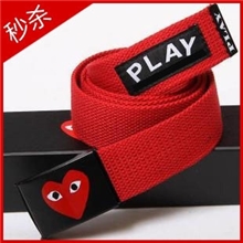 庆国庆红心开心情侣款心型鬼头休闲帆布带皮带腰带批发
