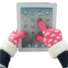 爱心款义乌触摸屏功能保暖手套批发电容屏触屏针织手套