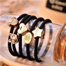 P-40高弹多款金属扣皮筋百搭简约头饰黑色皮筋发圈厂家批发