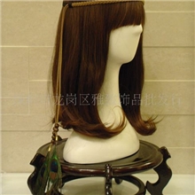 forever21嬉皮波西米亚皮绳编织孔雀羽毛发带发绳发箍