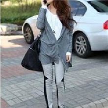 最新韩版超瘦修身双色拼接显瘦打底裤羊绒潮流靴裤小脚裤九分裤