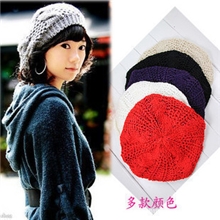 厂家直销韩国流行秋冬女士保暖蓓蕾帽麻花针织毛线帽贝雷帽批发