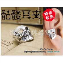 欧美朋克风哥特风耳夹骷髅头耳骨夹耳骨环男女夹式u型耳夹