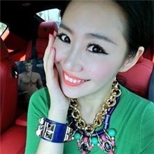 高端走秀款左岸潇夸张粉紫水晶混合欧美气场项链女饰