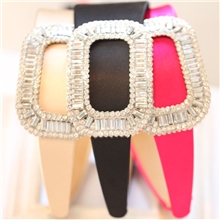 复古宽版缎带大牌欧美方扣水钻气质型荧光色发箍发饰