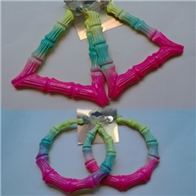 超大彩色荧光竹节耳环欧美表演嘻哈hiphop潮人歌手街舞耳坠夜店