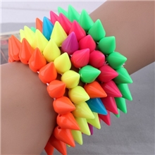 欧美弹力绳首饰朋克糖果铆钉荧光彩色手链女饰品手饰批发手镯