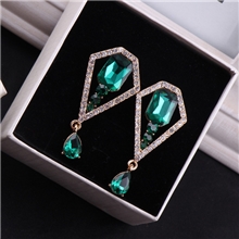 欧美大牌个性夸张镂空捷克钻耳钉耳环水滴吊坠镀真金耳钉批发