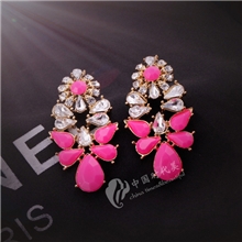超炫欧美范耳钉夸张宝石荧光色艳丽气质耳钉耳饰厂家批发