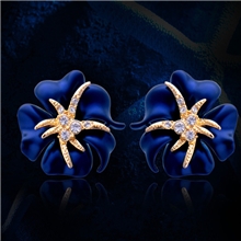 有同款戒指欧美饰品批发蓝色妖姬耳饰外贸热销海星夜耳环