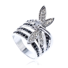 厂家直销淘宝热卖高档戒指利润可观个性指环镶钻蜻蜓戒指批发