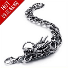 供应手链时尚饰品钛钢男士手链龙精钢复古不过敏不掉色淘宝热卖