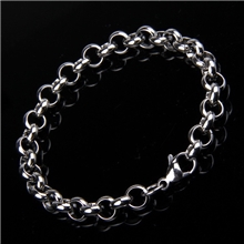 供应钛钢手链永不掉色不过敏精钢不锈钢圆环珍珠手链淘宝热卖