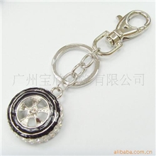 大量销售轮胎饰品合金车轮外形挂件汽车钥匙扣车标钥匙扣