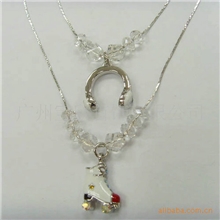 长期供应合金耳机造型饰品纯银项链情侣项链批发