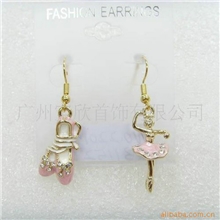 长期批发耳饰耳环合金芭蕾舞鞋饰品精品耳饰批发