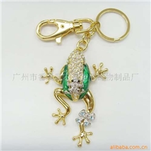 长期销售青蛙造型匙扣玫瑰金色饰品情侣钥匙扣创意