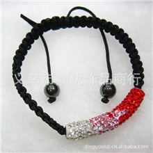 红色渐变弯管，DIY手链欧美时尚配件软陶陶泥手链长条