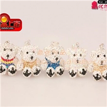 小熊白熊吊坠长款项链毛衣链子满钻小熊时尚流卡通系列