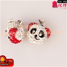 熊猫熊猫头吊坠饰品香巴拉满钻情侣款小熊韩版可爱